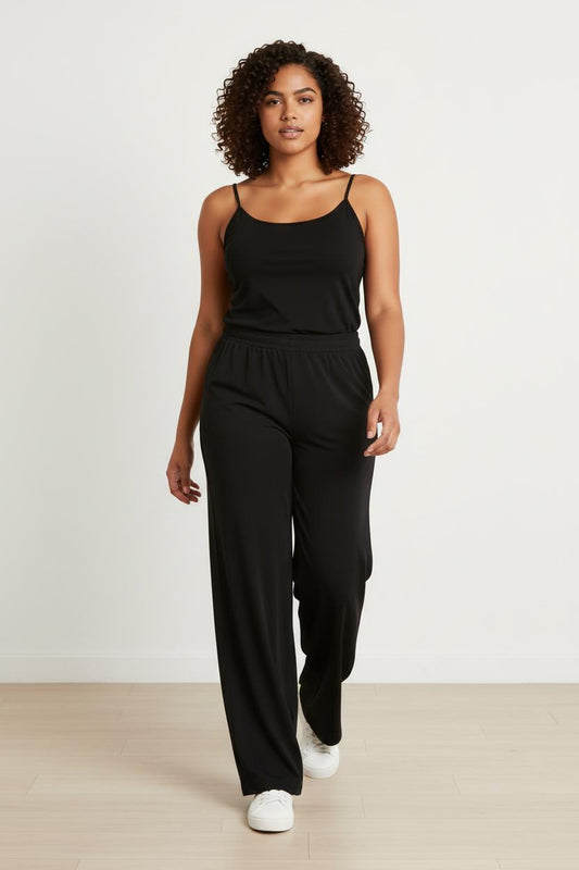 Pantalone largo goffrato