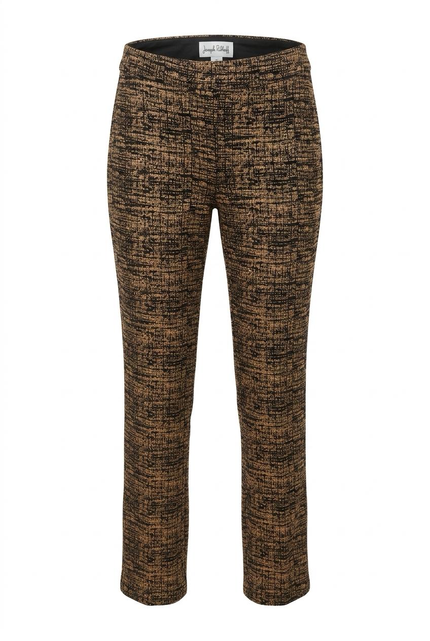 Pantalone jacquard nero e bronzo