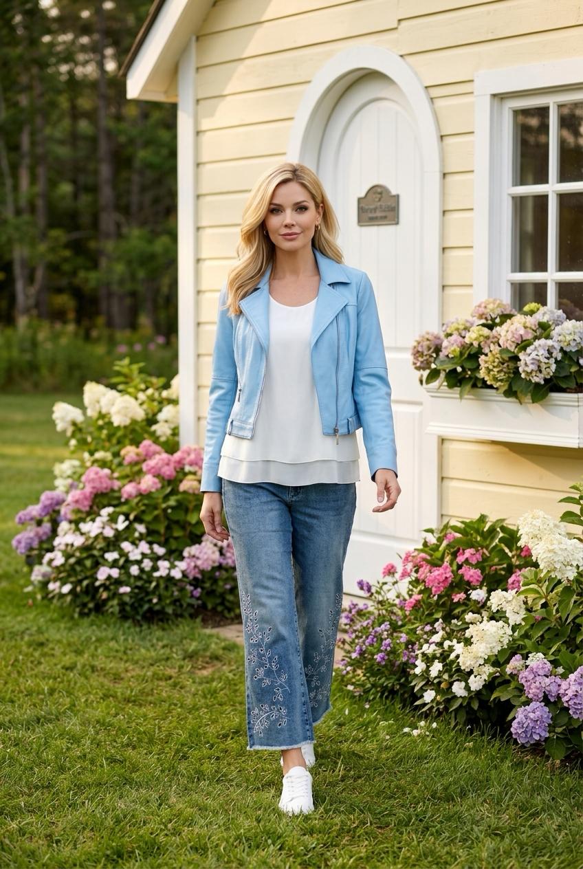 Jeans traforato floreale