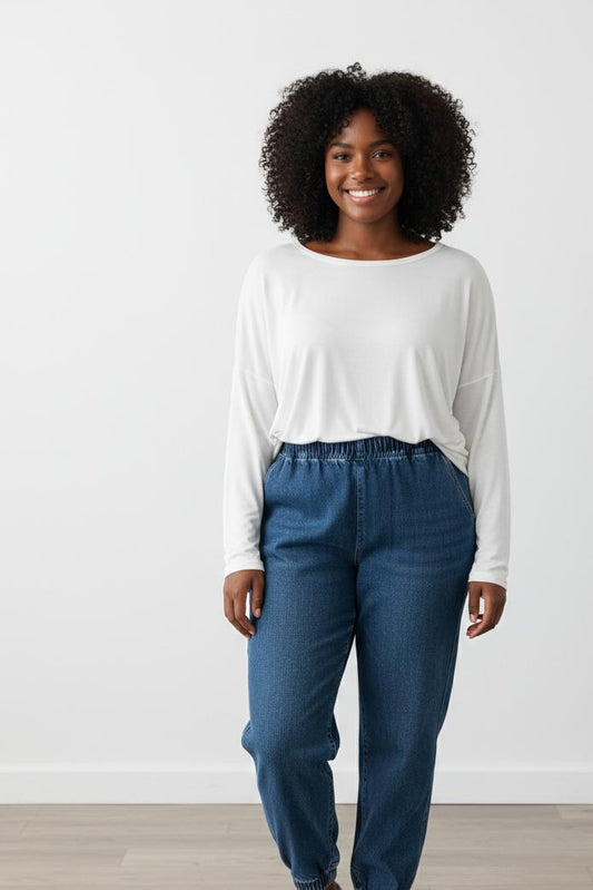 Jeans blu marmorizzato