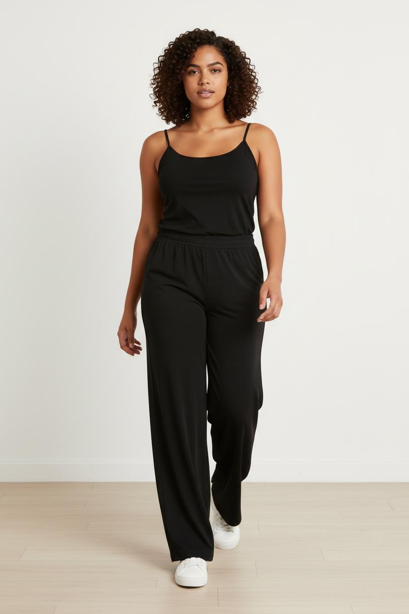 Pantalone largo goffrato