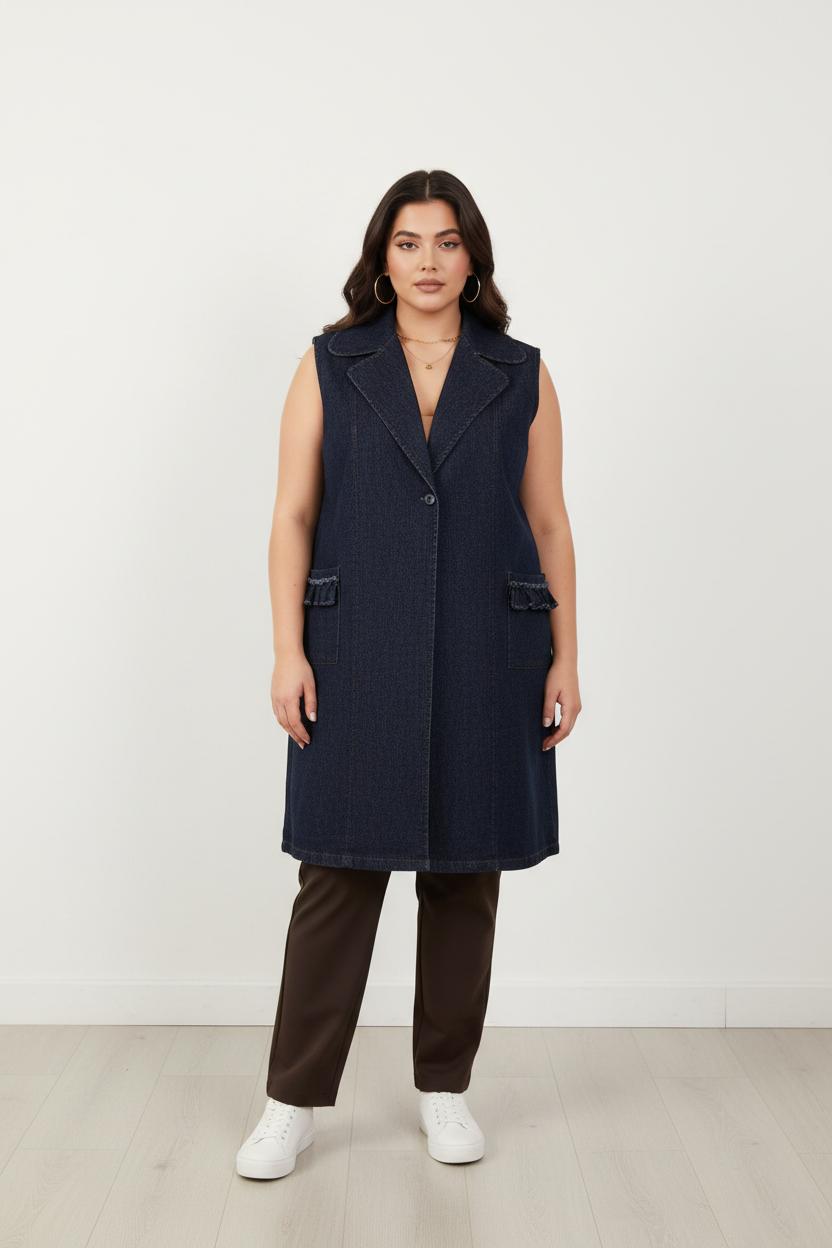 Gilet lungo jeans