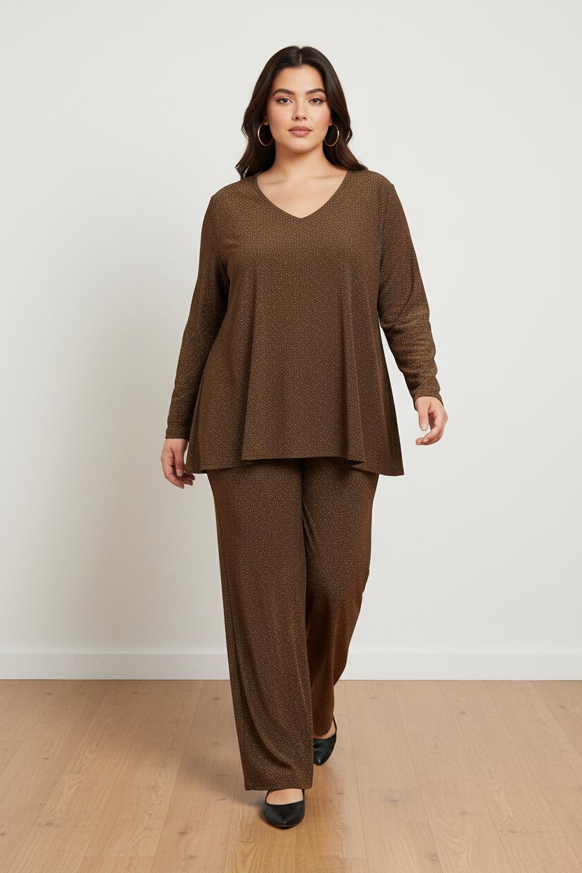 Completo in lurex bronzo