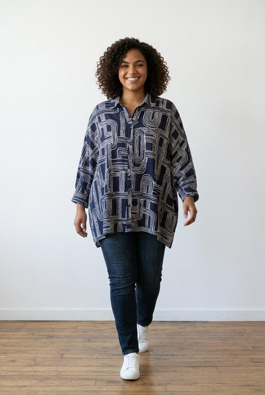 Camicia Over Stampata