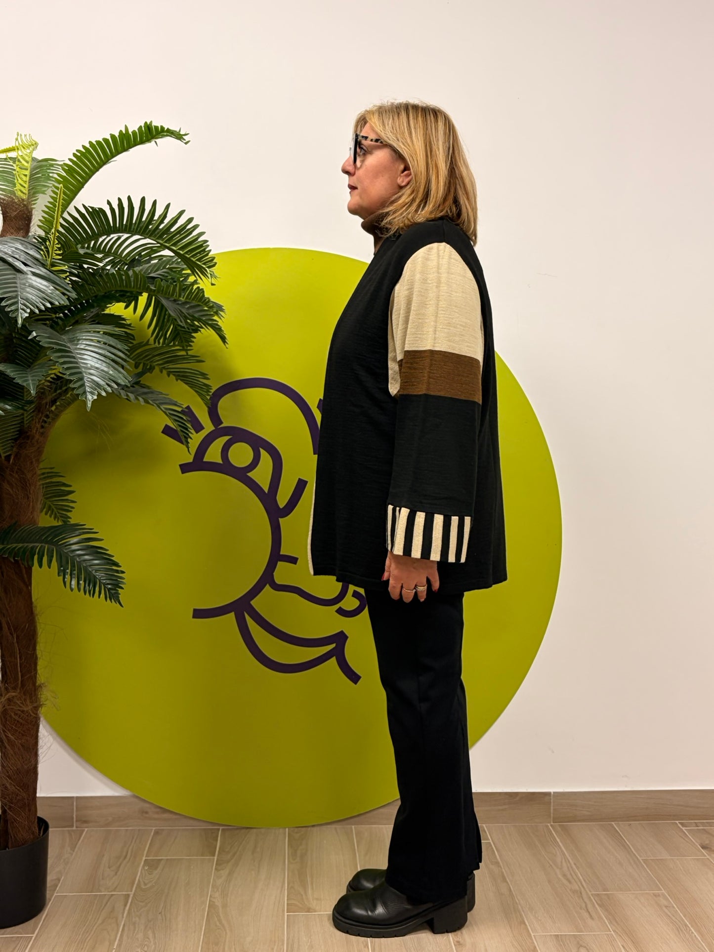 Cardigan a tre colori