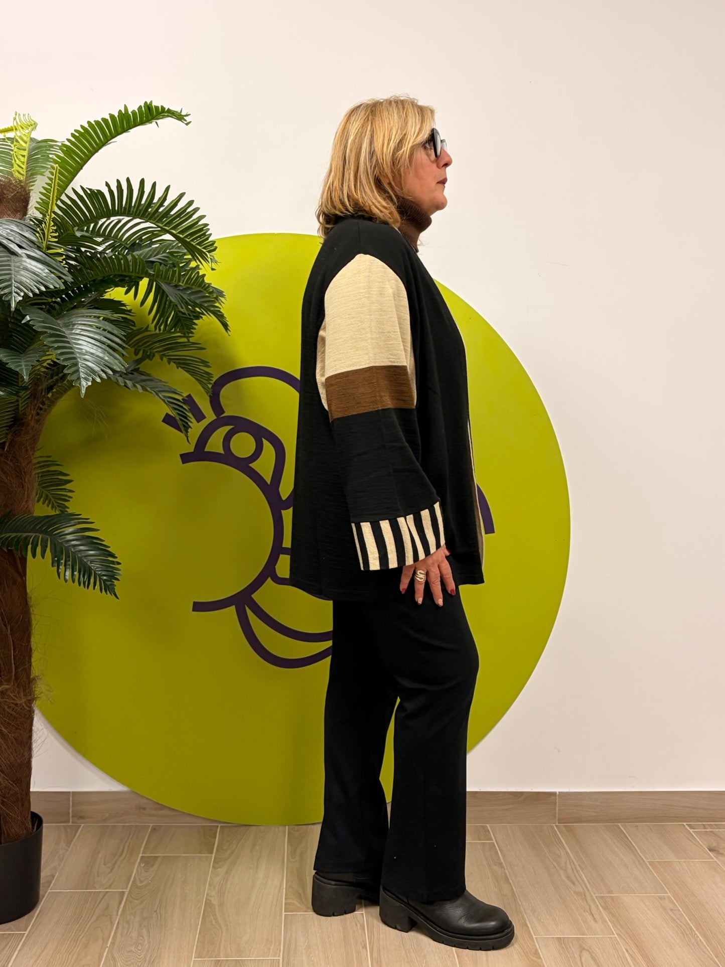 Cardigan a tre colori