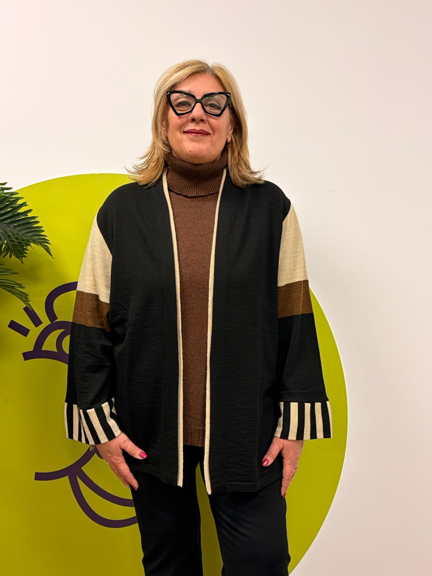 Cardigan a tre colori