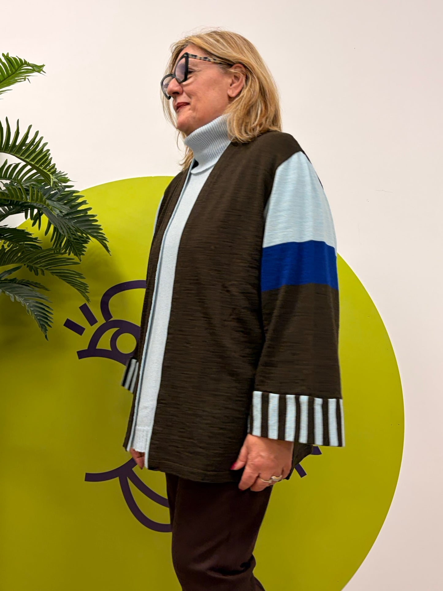 Cardigan a tre colori