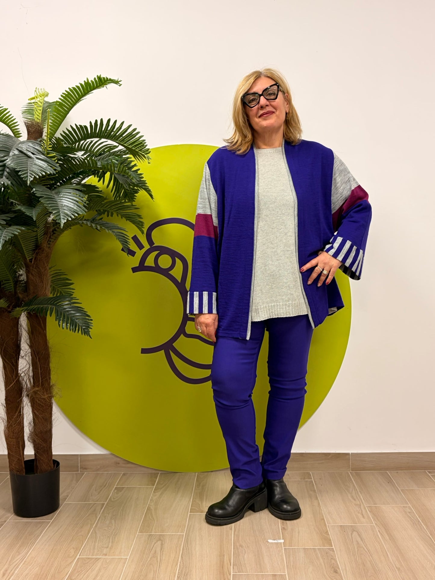 Cardigan a tre colori