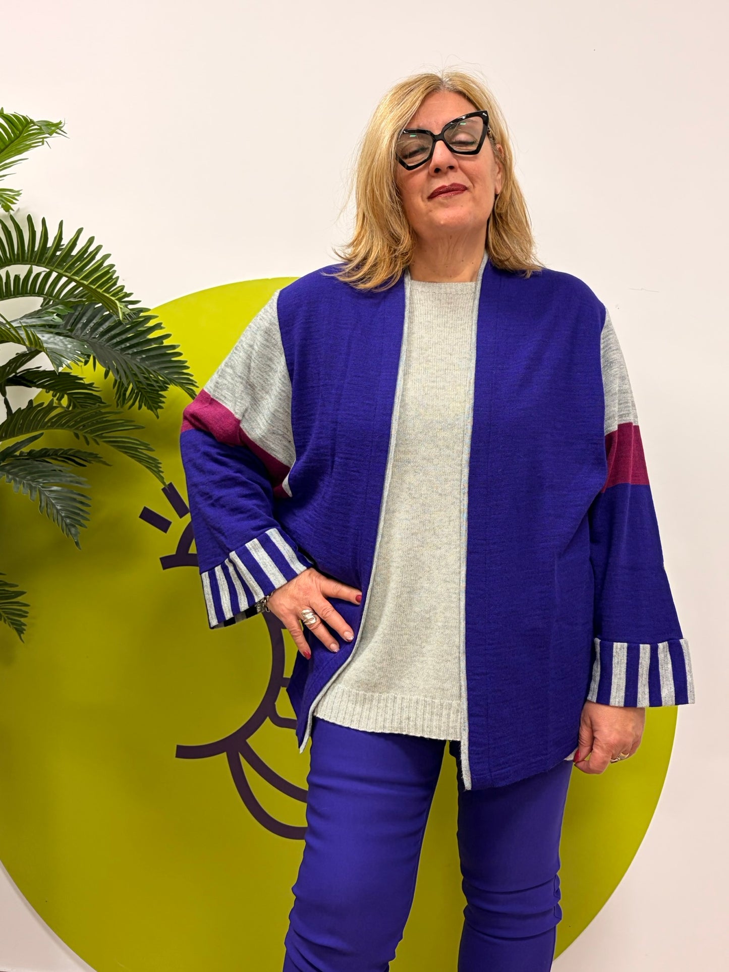 Cardigan a tre colori