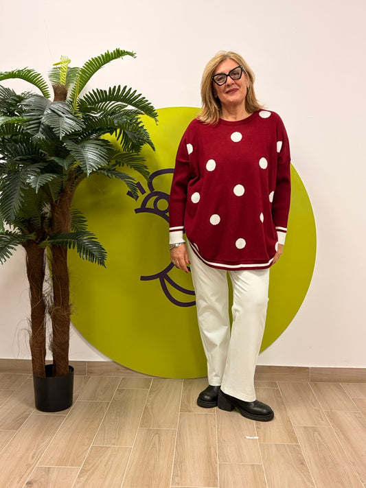 Girocollo stondato a pois