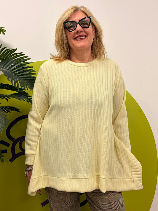 Maglione coste punte laterali