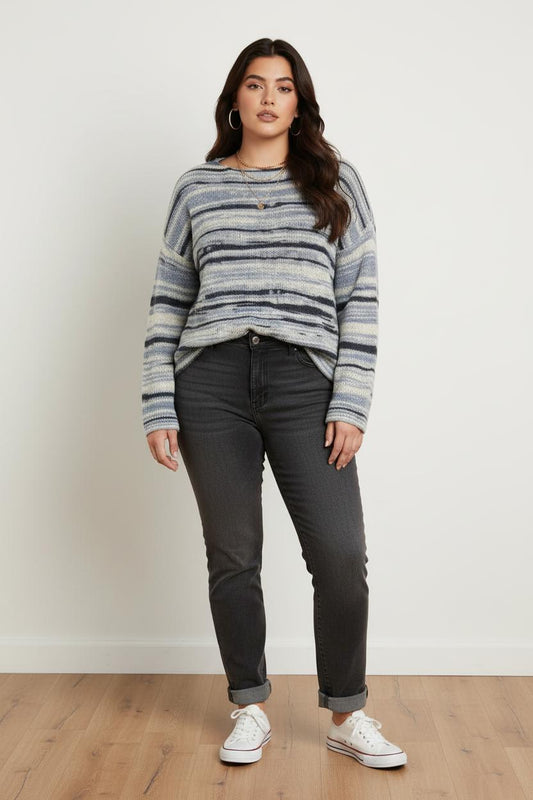 Maglione fantasia righe