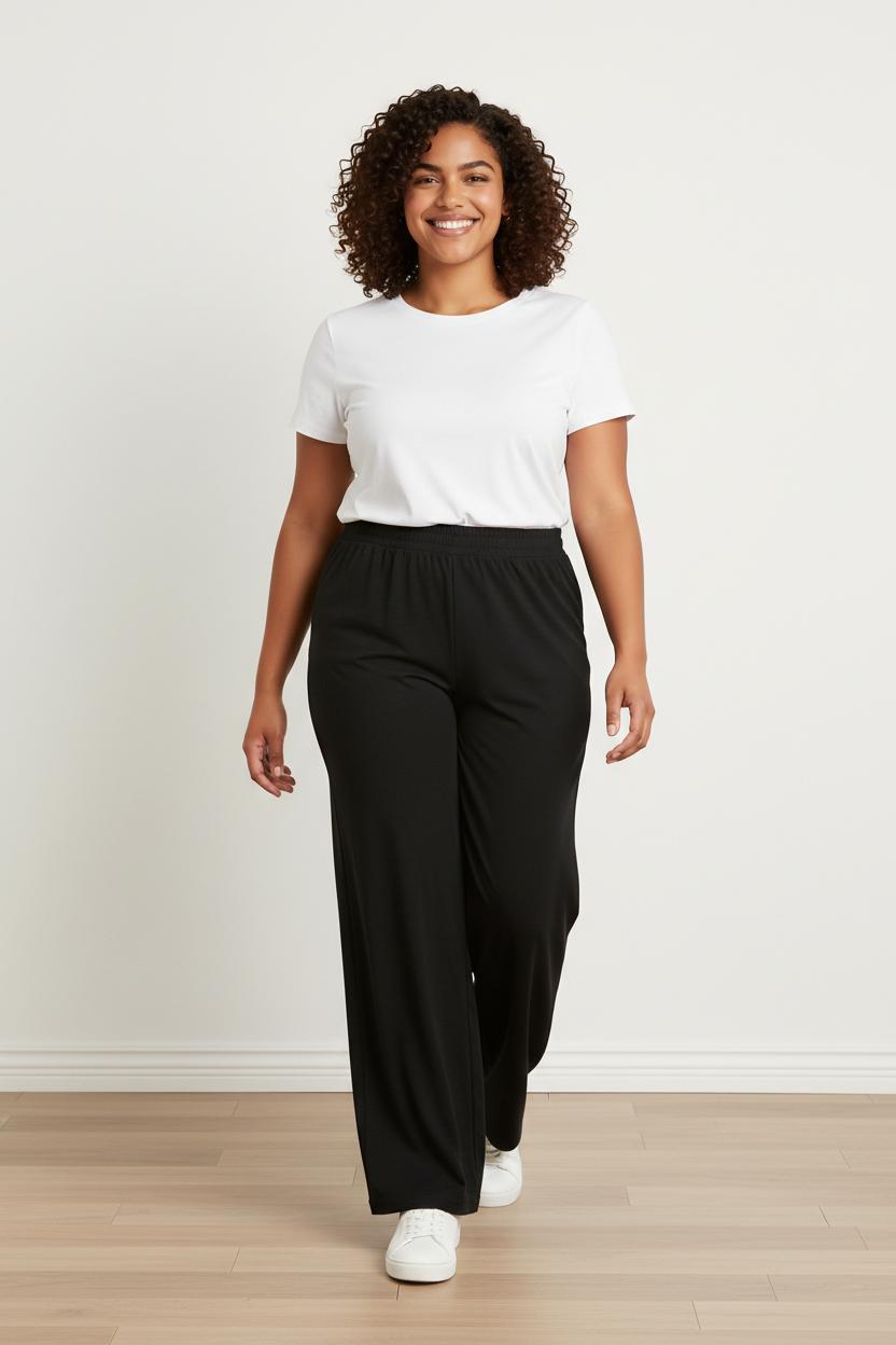 Pantalone largo goffrato