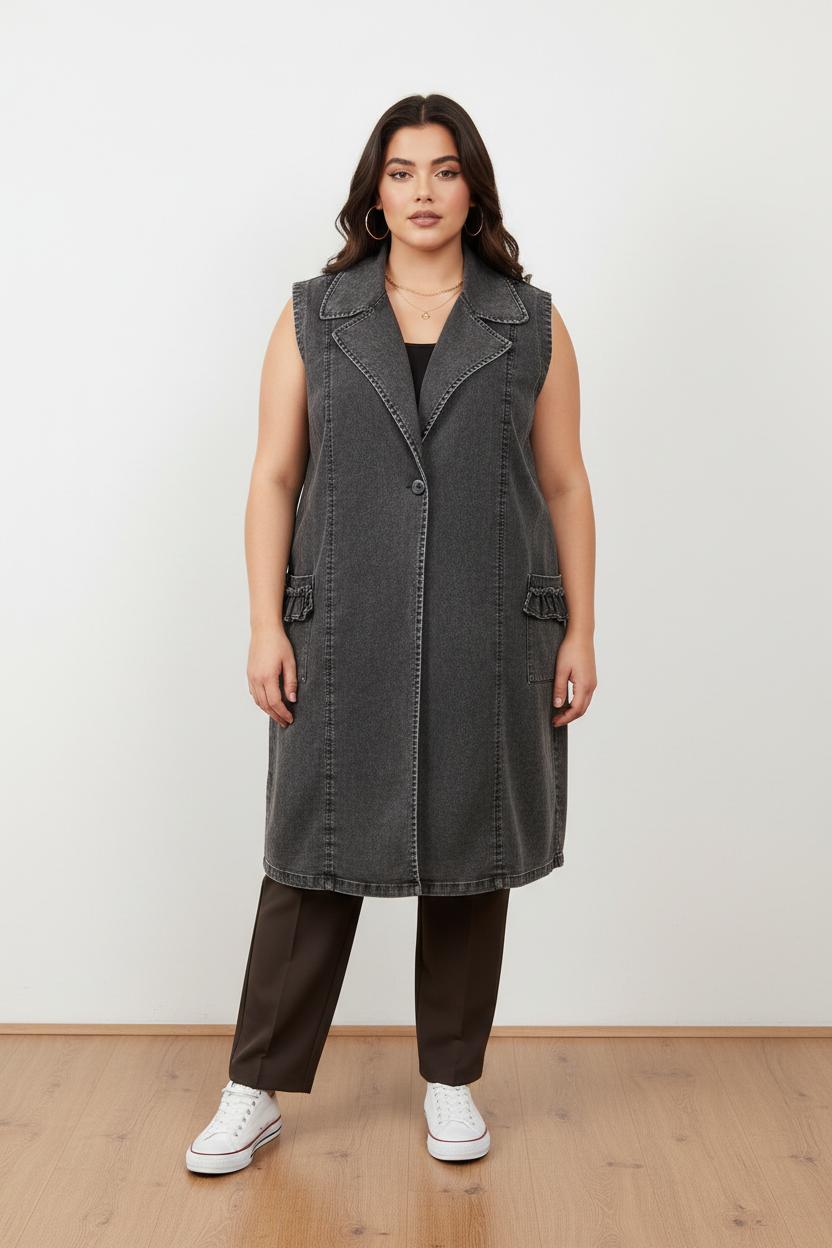 Gilet lungo jeans
