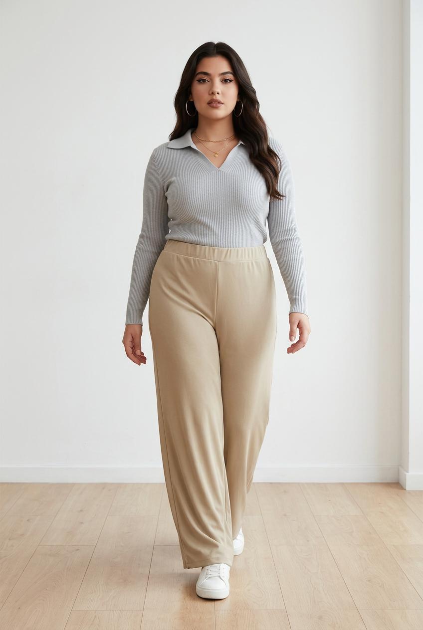 Pantalone Scamosciato Gamba Comoda