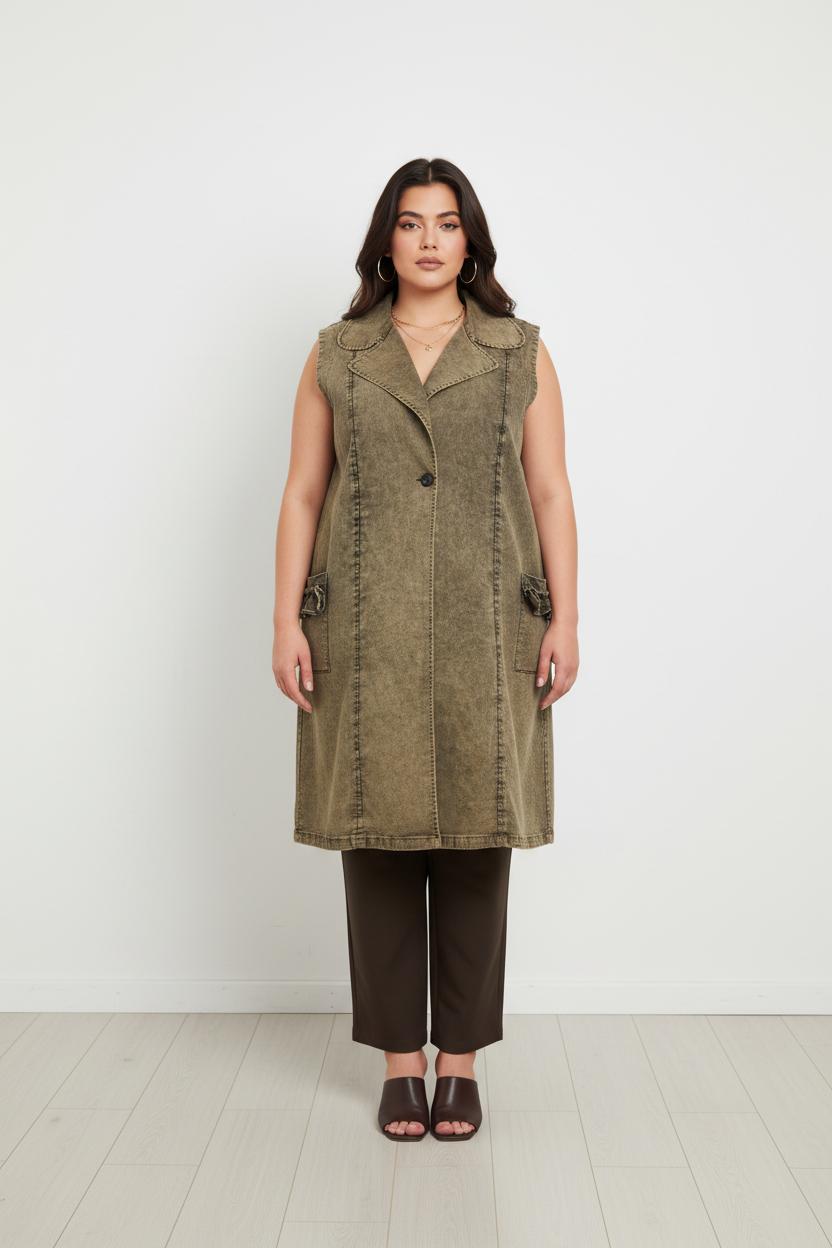 Gilet lungo jeans