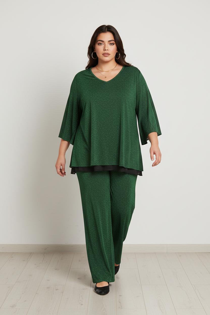 Completo in lurex verde