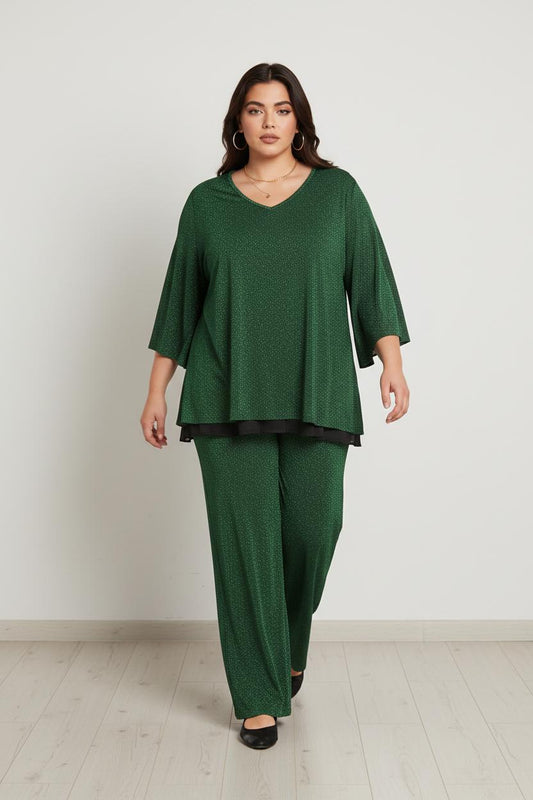 Completo in lurex verde