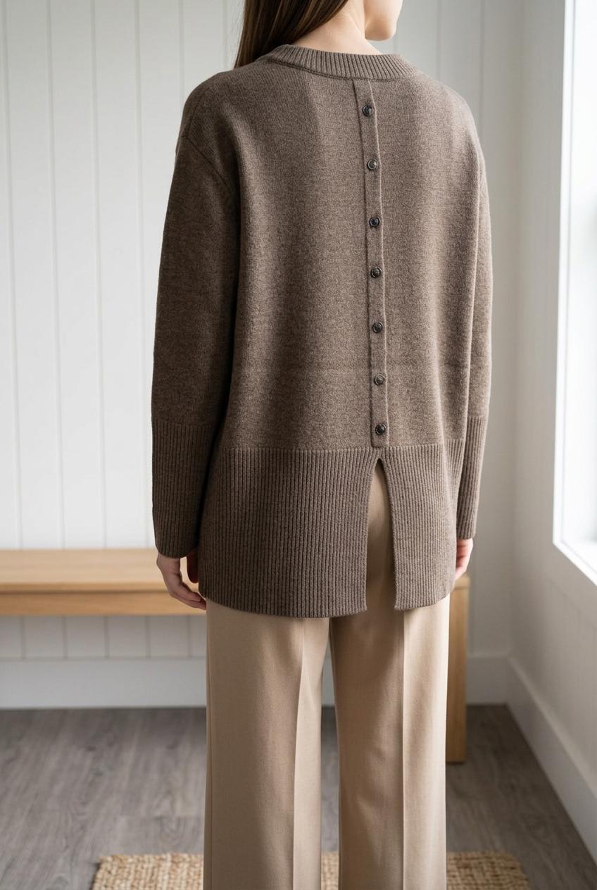 Maglione bottoni retro