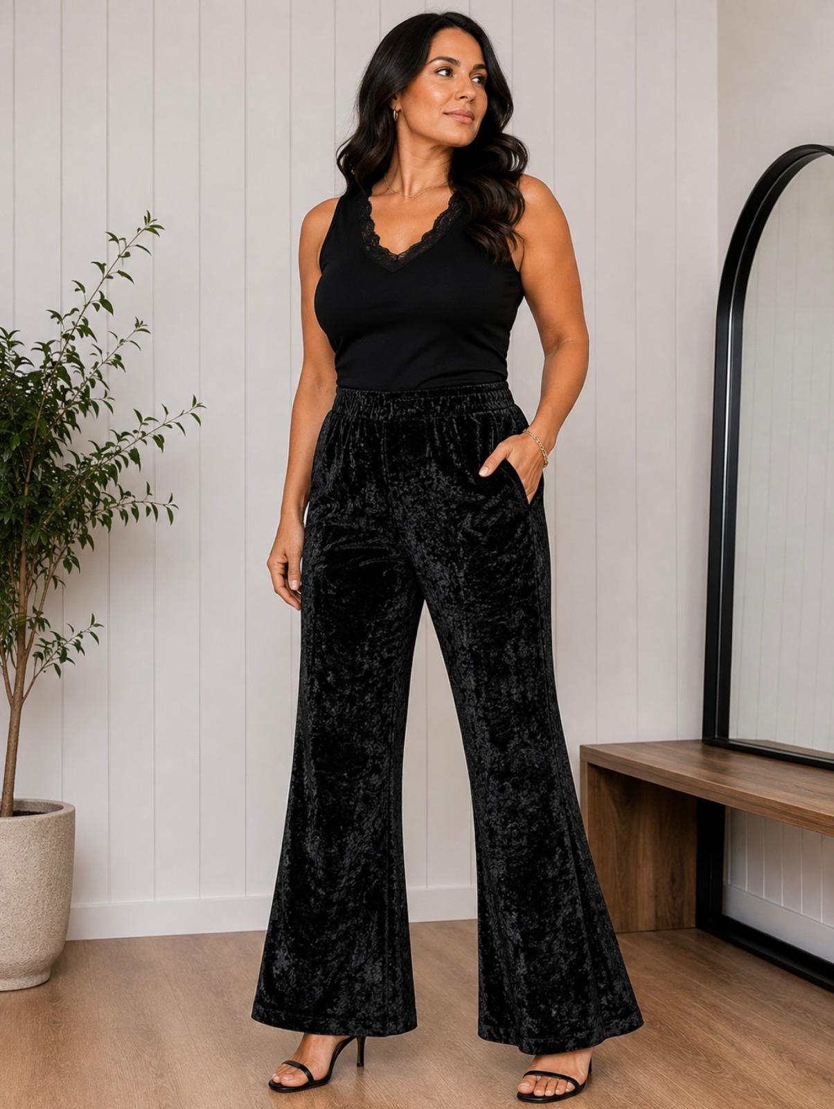 Pantalone zampa velluto