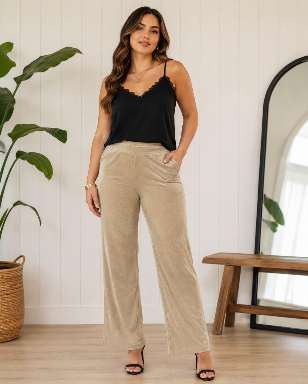 Pantalone zampa velluto