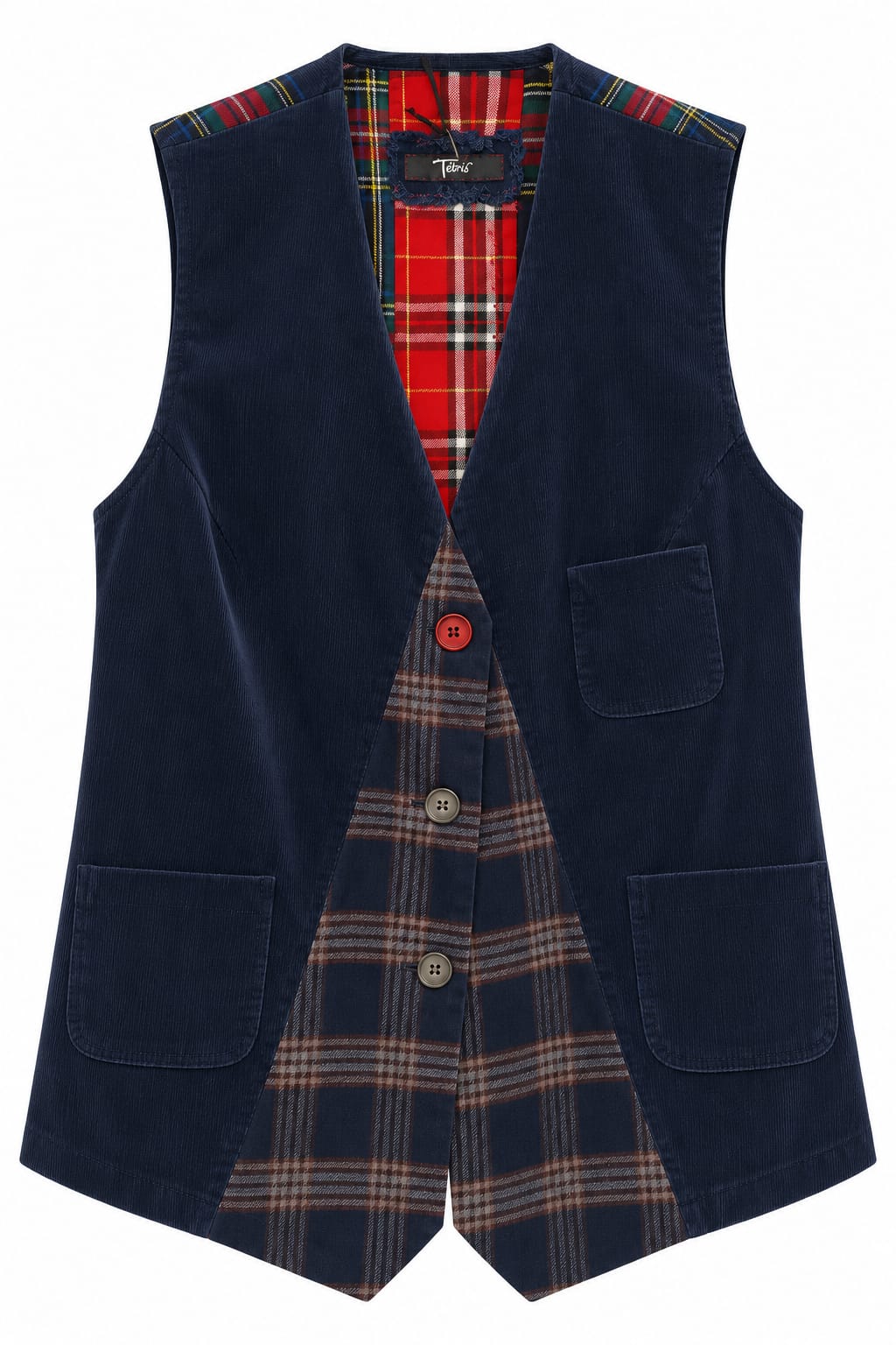 Gilet Scozzese Patchwork