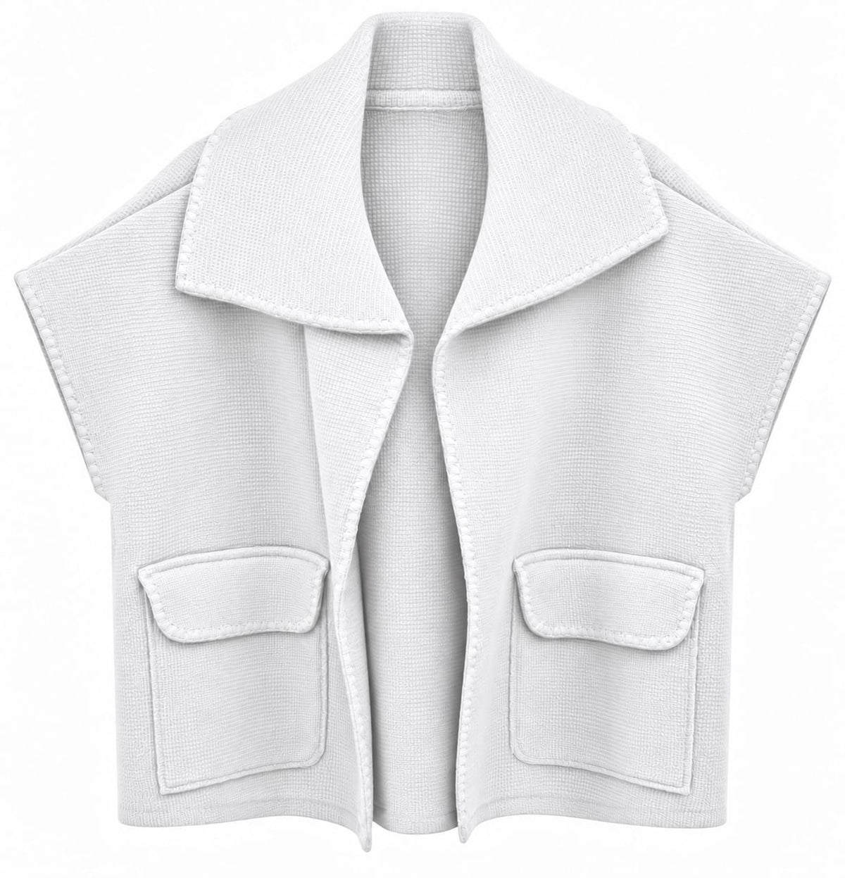 Gilet con Tasche e Punto Ventaglio