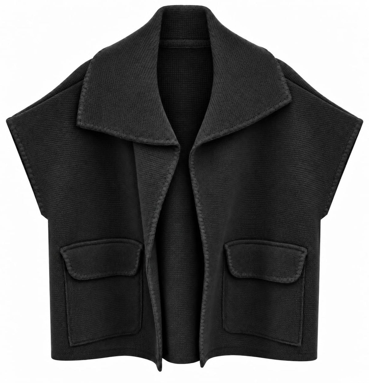 Gilet con Tasche e Punto Ventaglio