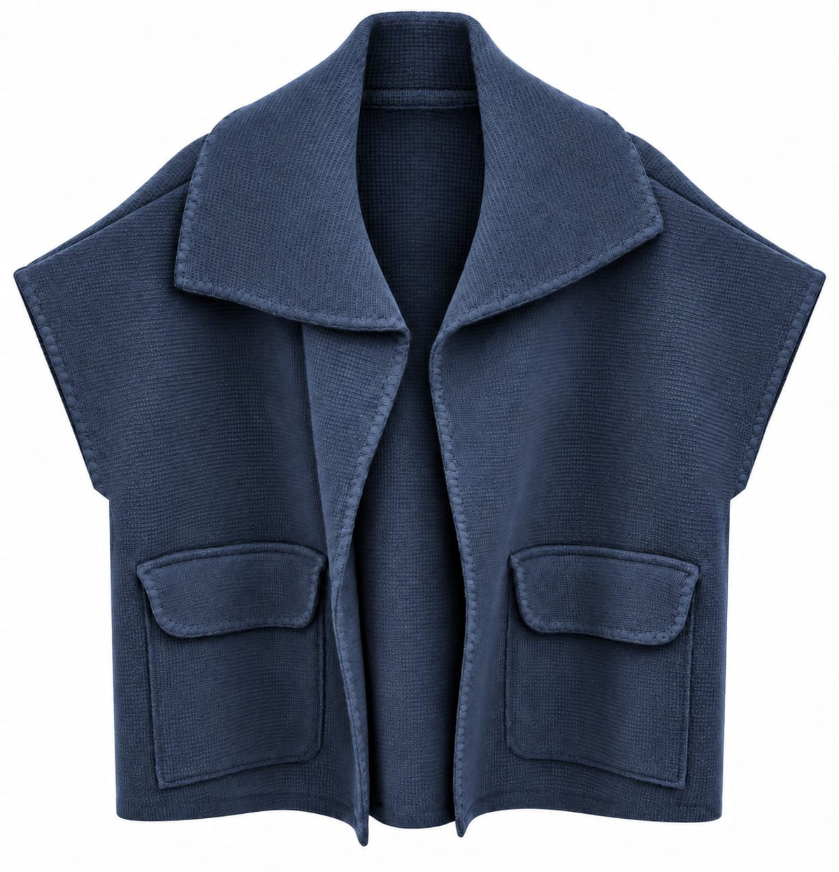 Gilet con Tasche e Punto Ventaglio