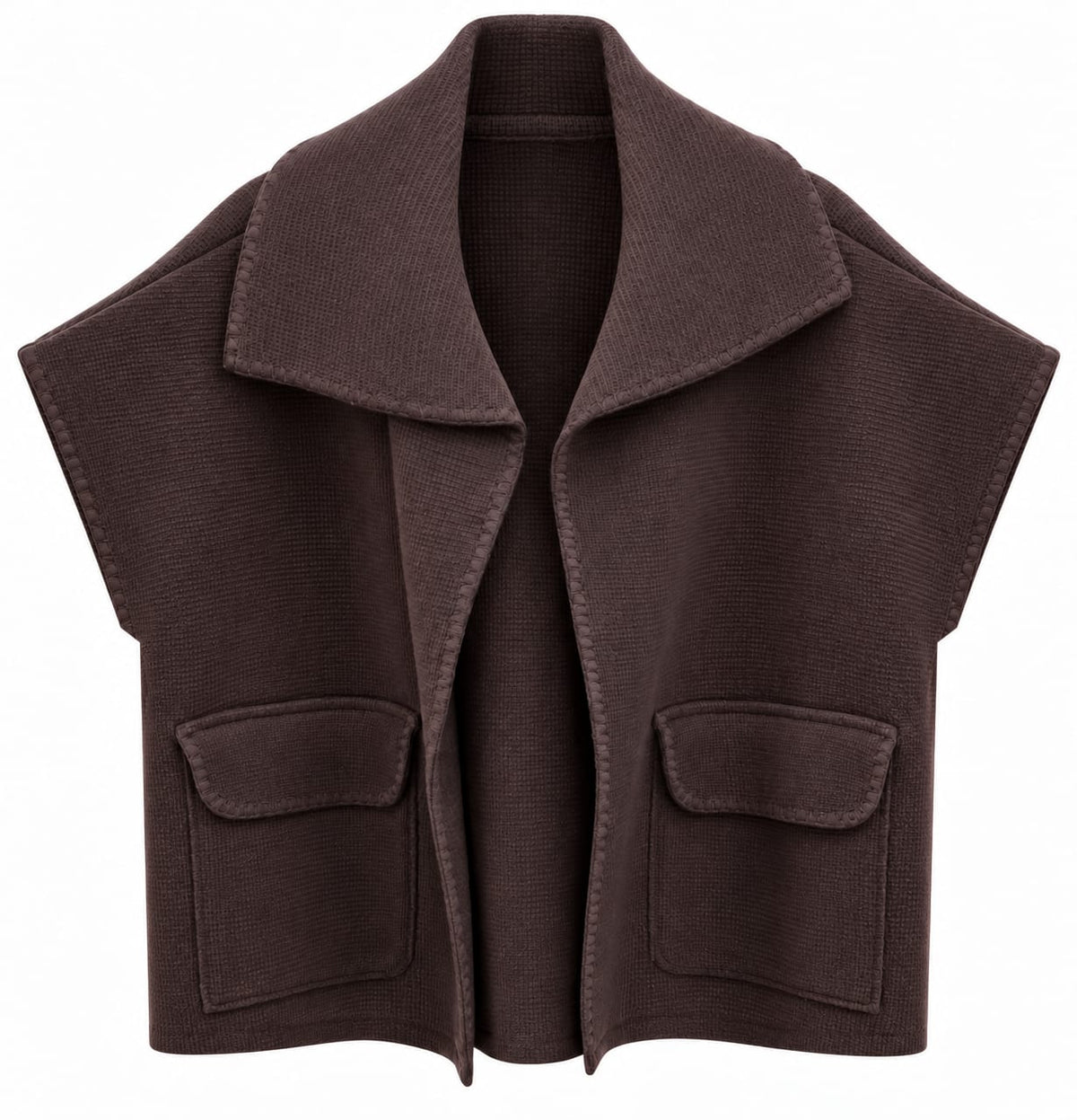 Gilet con Tasche e Punto Ventaglio