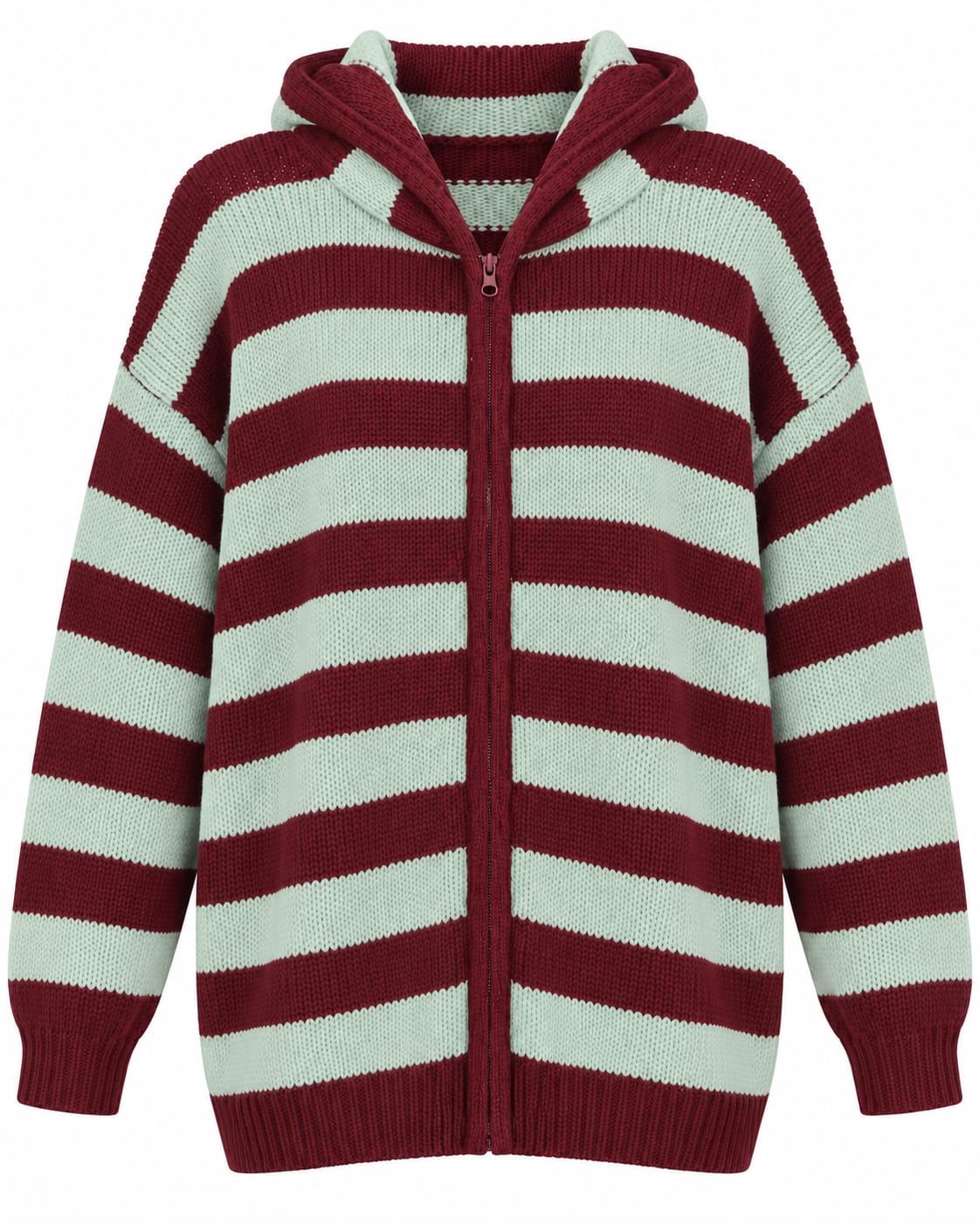 Giacca Rigata Zip e Cappuccio