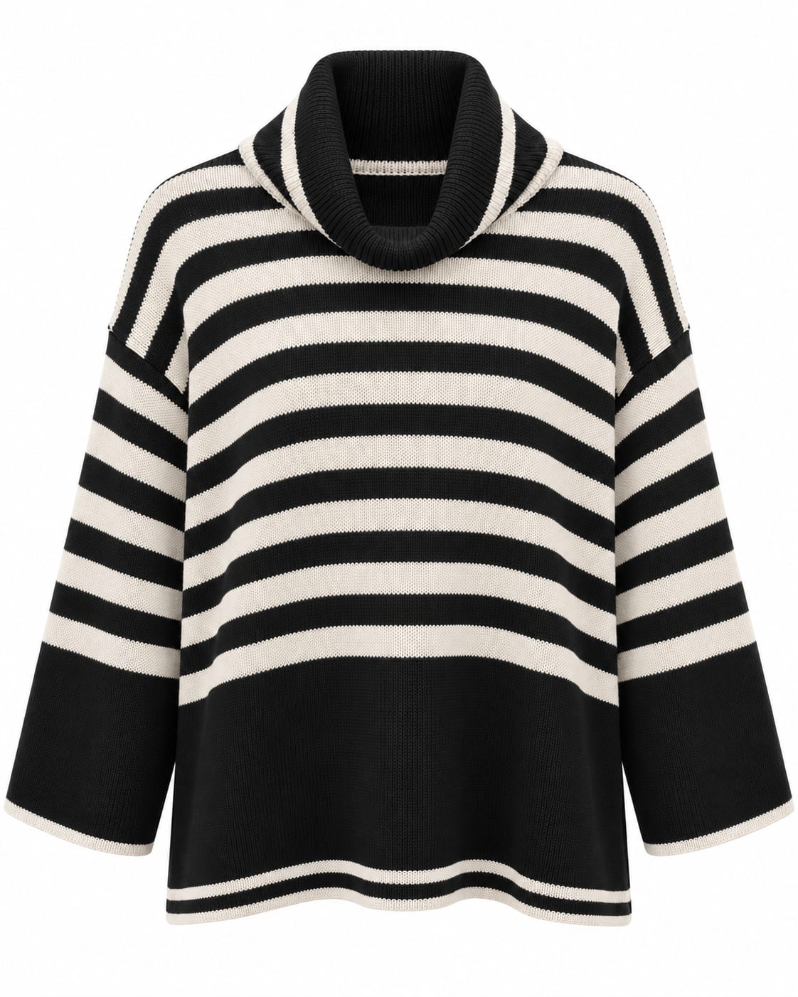 Maglia Scatola Collo Alto Rigato