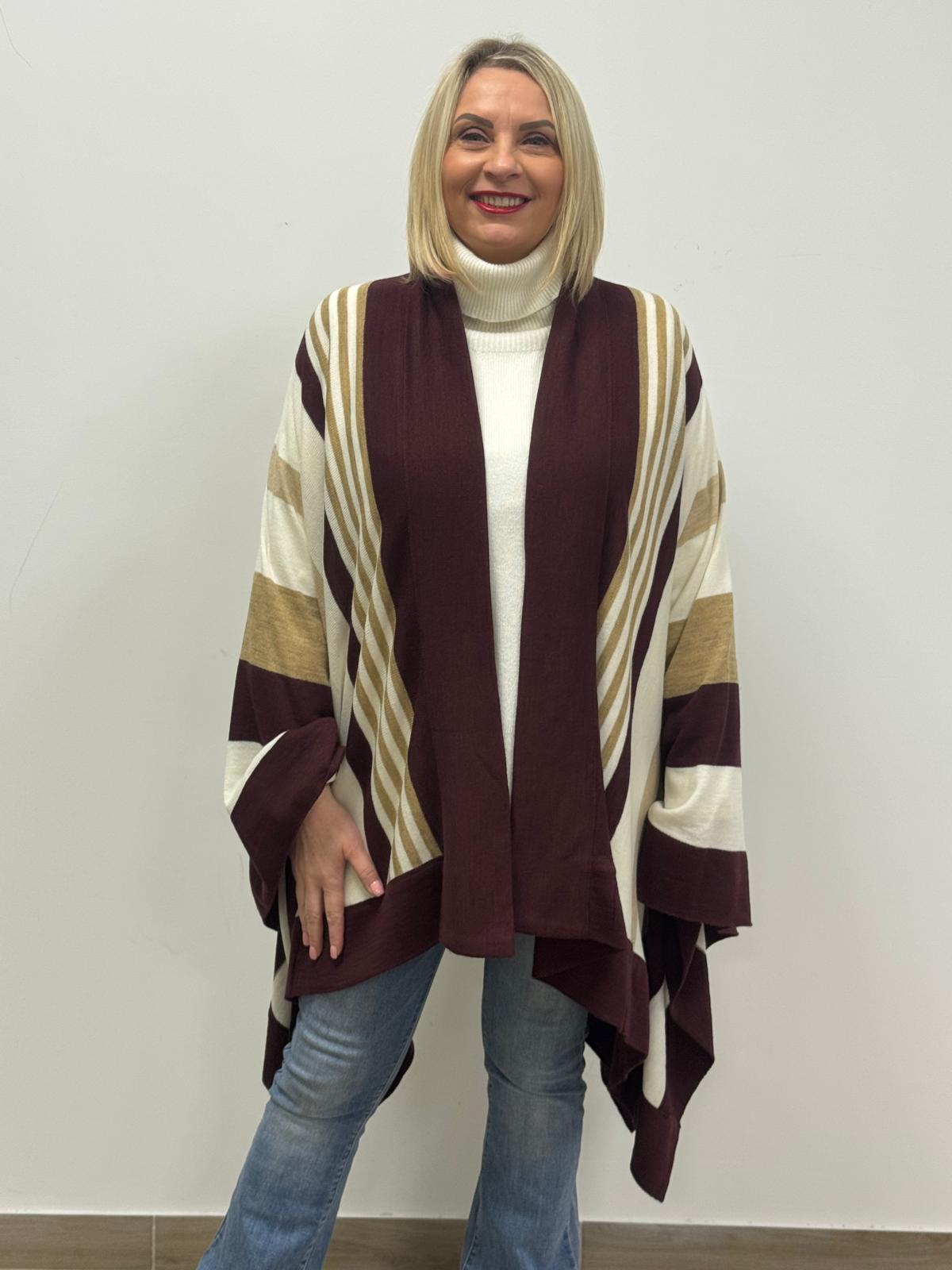 Mantella a righe sfalzate