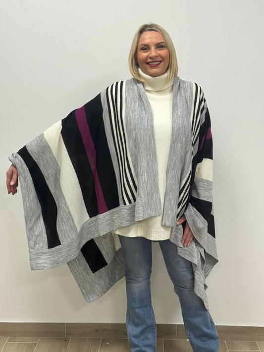 Mantella a righe sfalzate