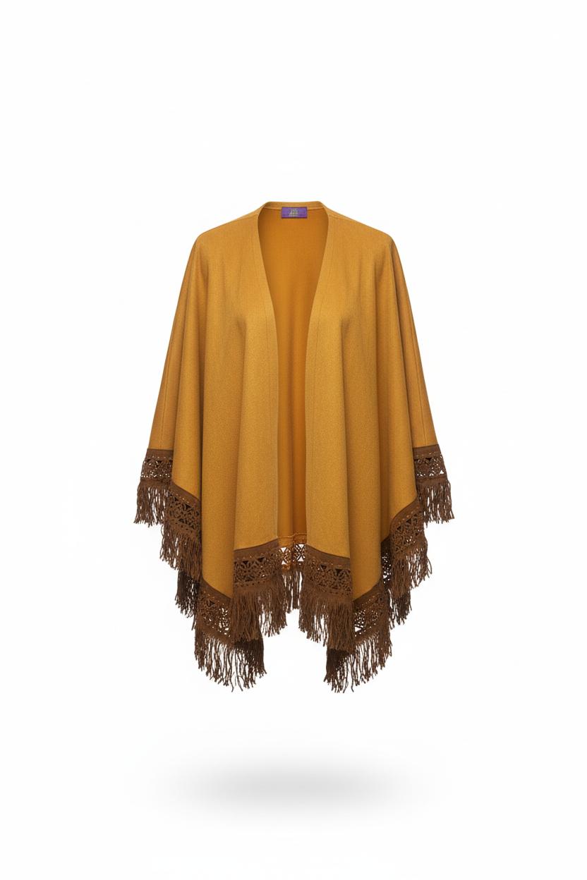 Mantella Donna in Alcantara con Frange – Mantella Elegante Morbida