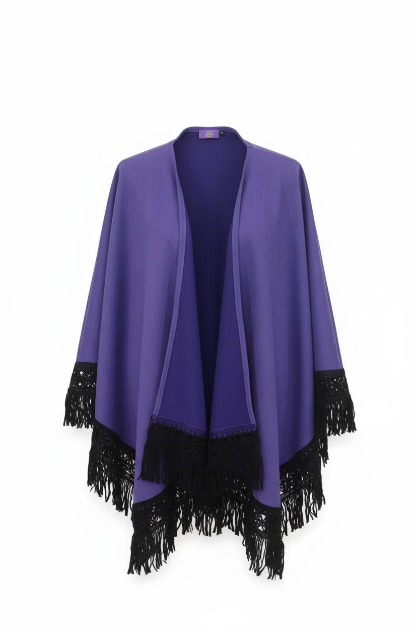 Mantella Donna in Alcantara con Frange – Mantella Elegante Morbida