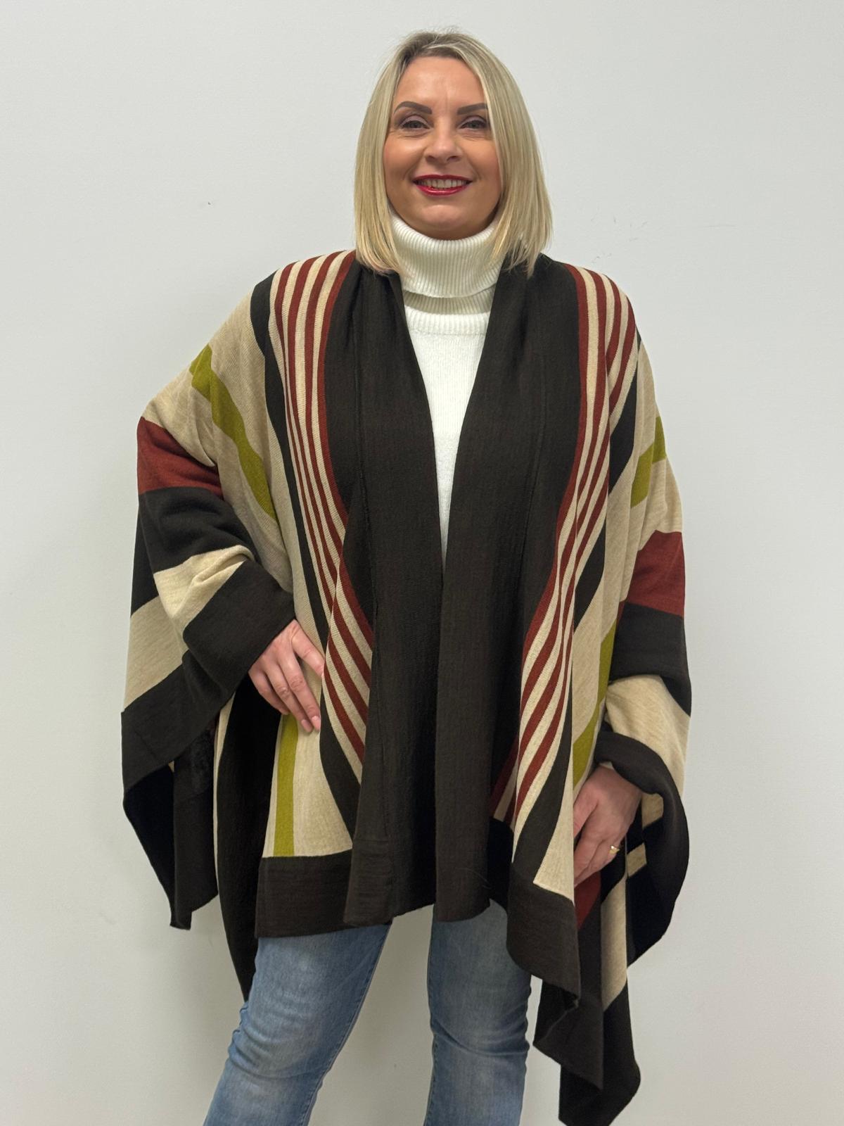 Mantella a righe sfalzate