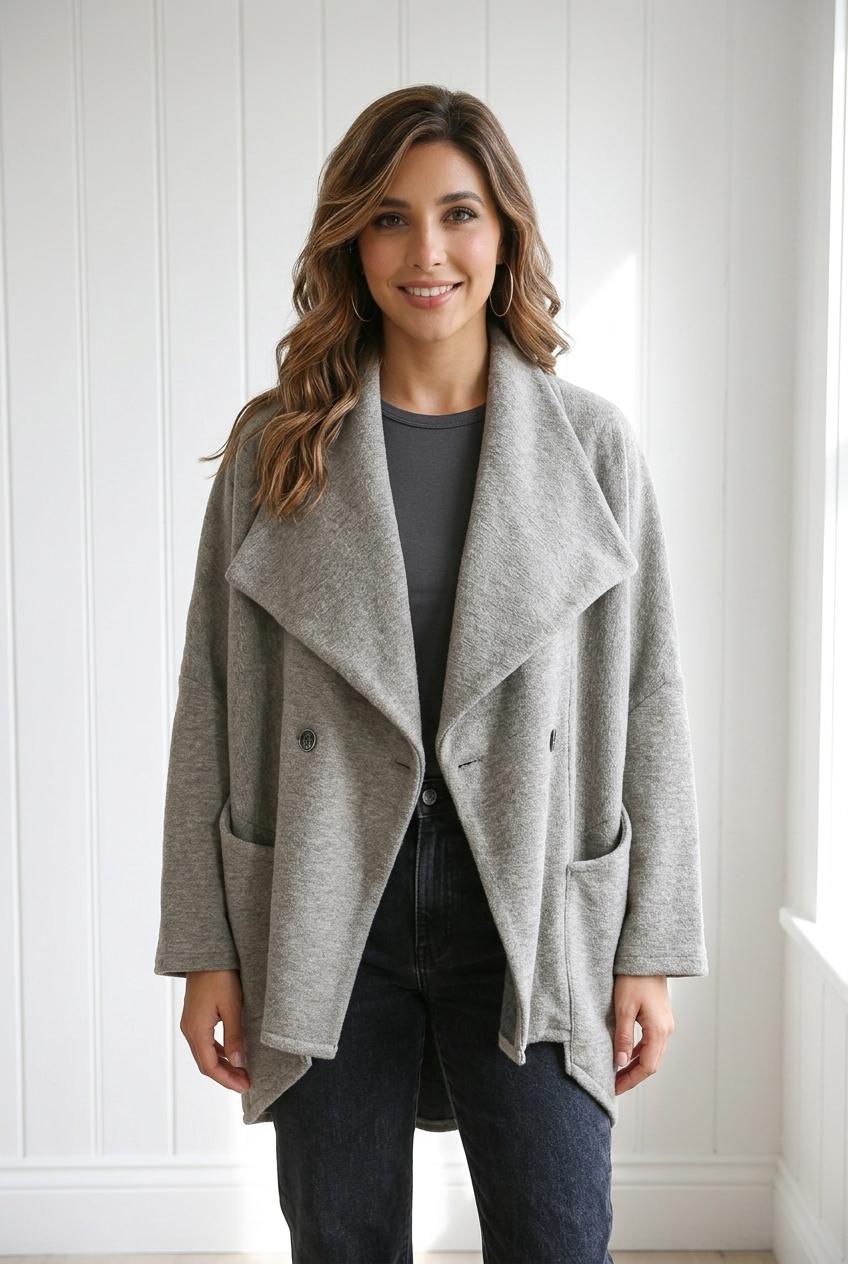 Cappotto midi asimmetrico