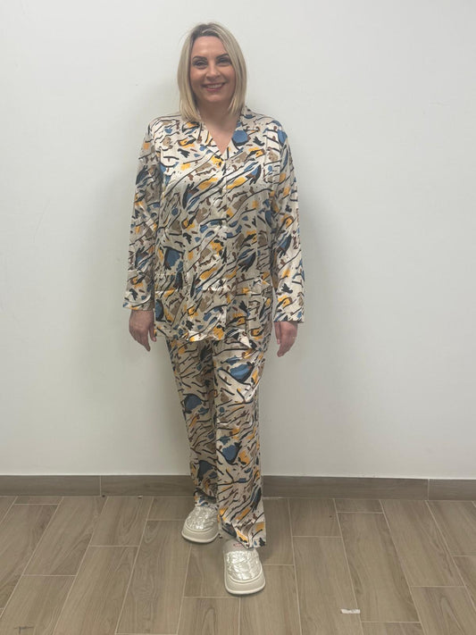 Pigiama fantasia "Pollock" in raso