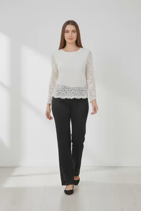 Completo in pizzo bianco/nero