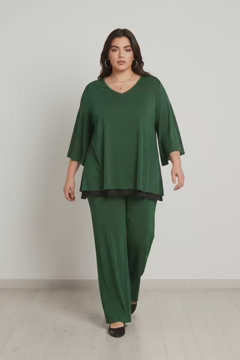 Completo in lurex verde