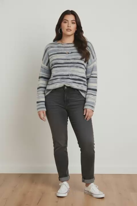 Maglione fantasia righe