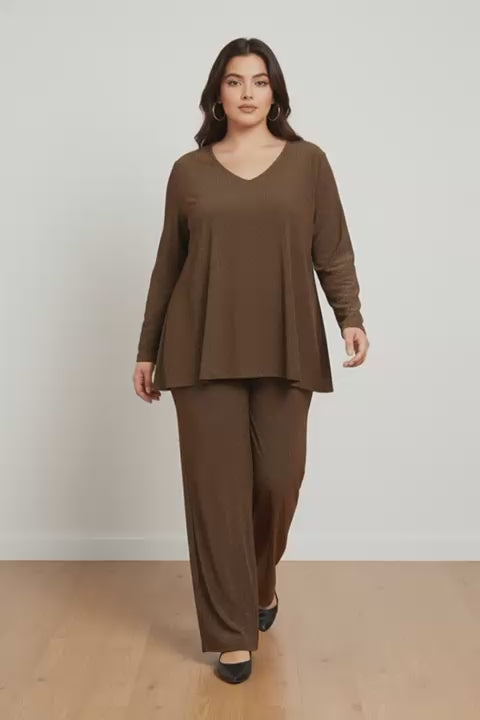 Completo in lurex bronzo