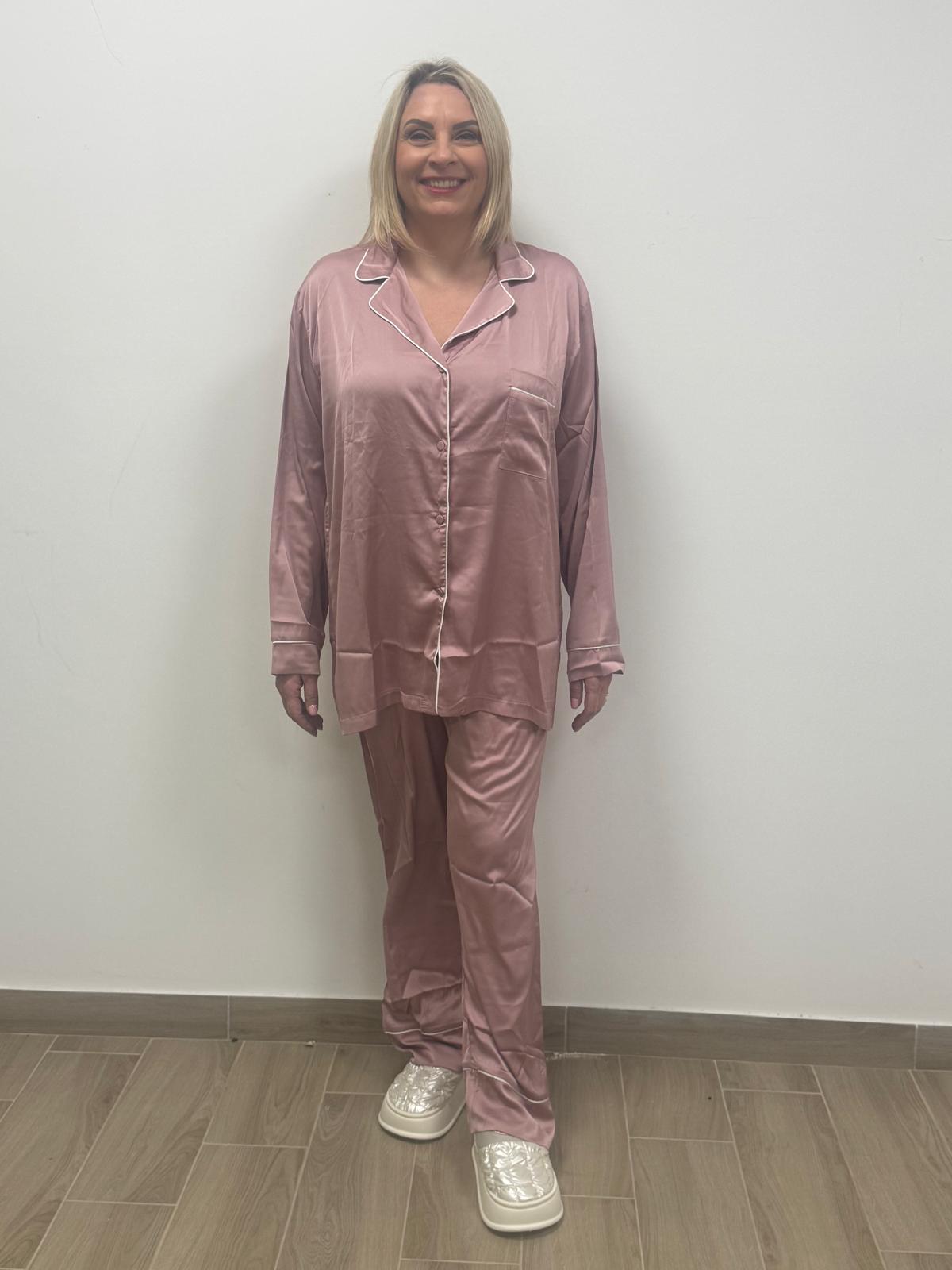 Pigiama tinta unita in raso