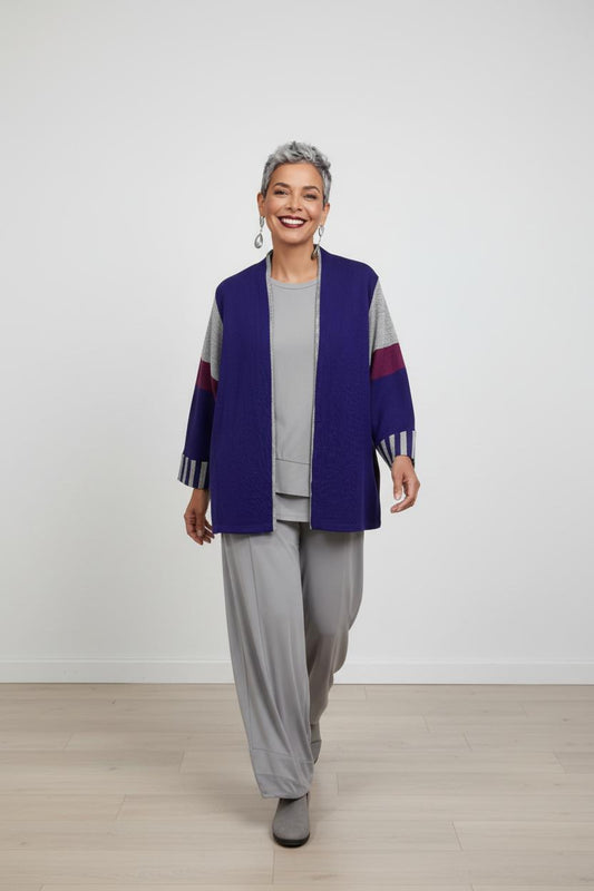 Cardigan a tre colori